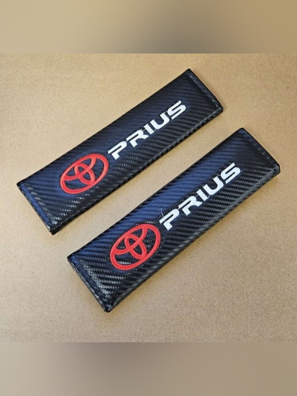 2 Prius Embroidered Black Seat Belt Shoulder Pads